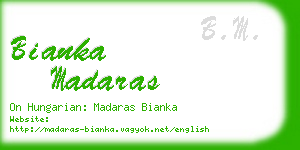 bianka madaras business card